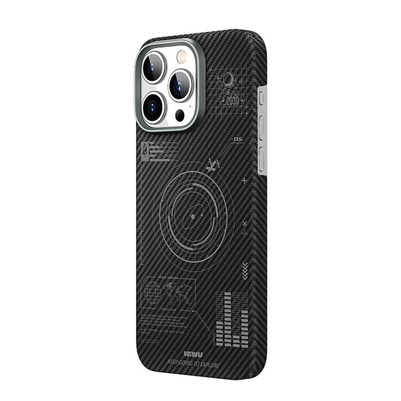 Apple iPhone 15 Pro Max Kılıf Wiwu KJZ-017 Karbon Fiber 600D Explore Kevlar Kapak - 3