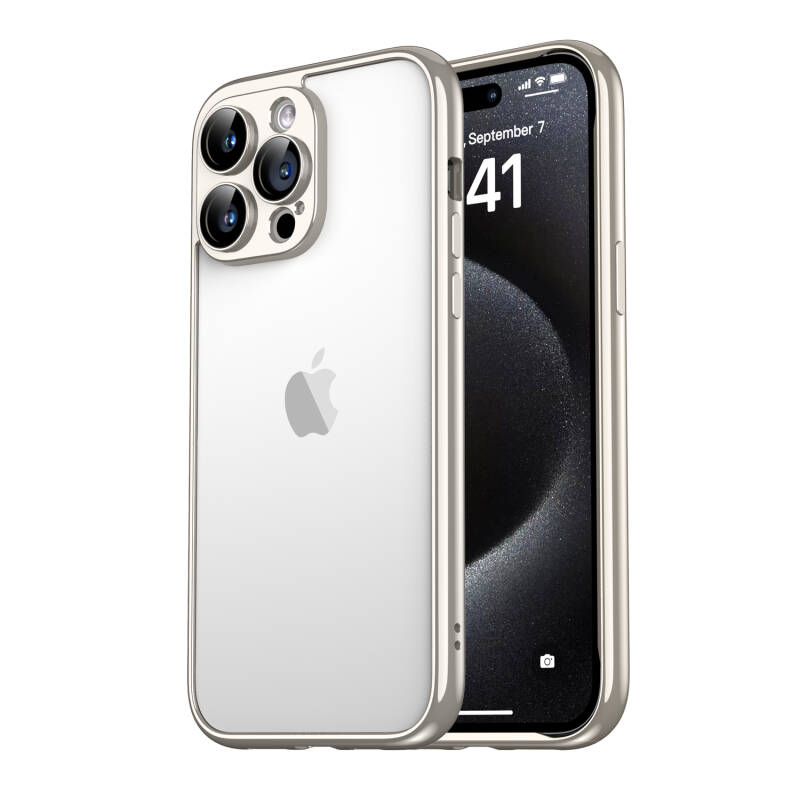 Apple iPhone 15 Pro Max Kılıf Zore Kamera Korumalı Bontez Bumper - 1