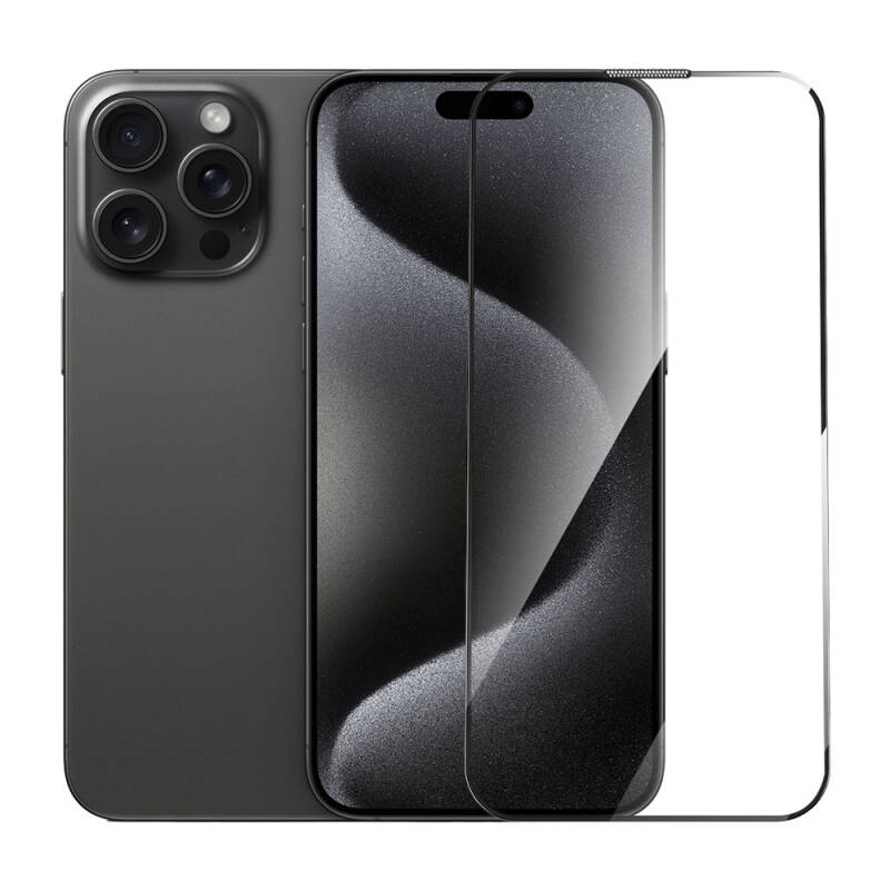 Apple iPhone 15 Pro Max Wiwu GT-008 Polimer Oleofobik Kaplama Şeffaf Pürüzsüz Temperli Cam Ekran Koruyucu 10'lu Paket - 3