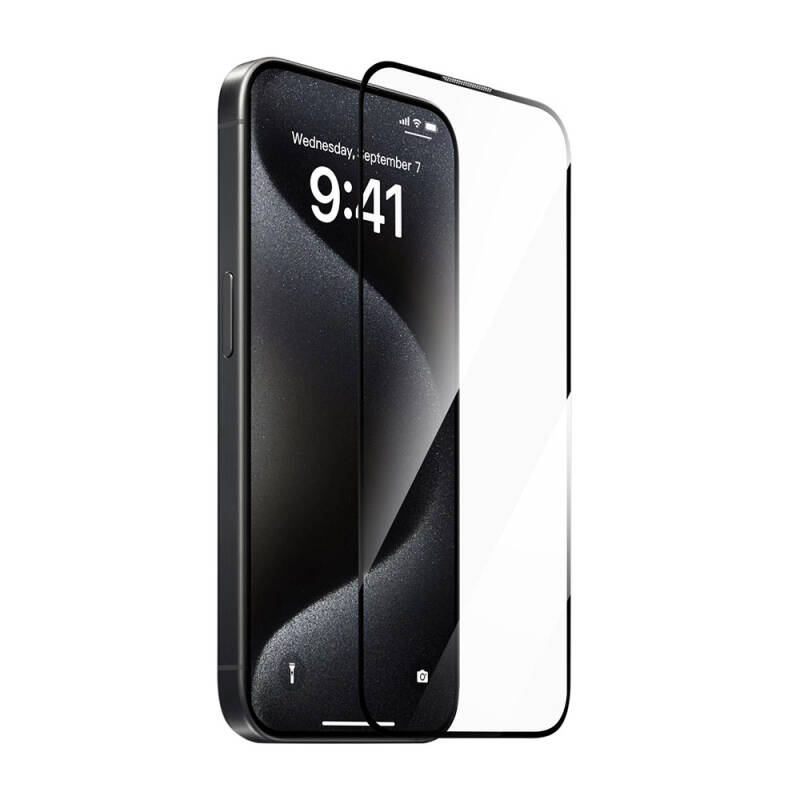 Apple iPhone 15 Pro Max Wiwu GT-008 Polimer Oleofobik Kaplama Şeffaf Pürüzsüz Temperli Cam Ekran Koruyucu 10'lu Paket - 1