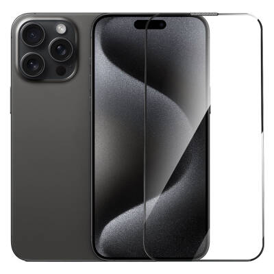 Apple iPhone 15 Pro Max Wiwu GT-009 Polimer Oleofobik Kaplama Şeffaf Pürüzsüz Temperli Cam Ekran Koruyucu - 4