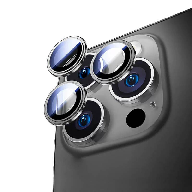 Apple iPhone 15 Pro ​​​Max Wiwu Lens Guard Metal Kamera Lens Koruyucu - 4