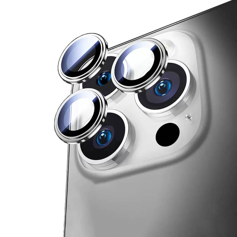 Apple iPhone 15 Pro ​​​Max Wiwu Lens Guard Metal Kamera Lens Koruyucu - 6
