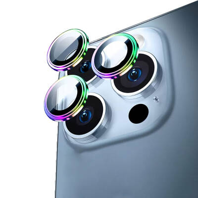 Apple iPhone 15 Pro ​​​Max Wiwu Lens Guard Metal Kamera Lens Koruyucu - 7
