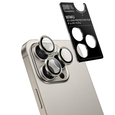 Apple iPhone 15 Pro Max Wiwu LG-004 PVD Lens Guard Metal Kamera Lens Koruyucu - 3