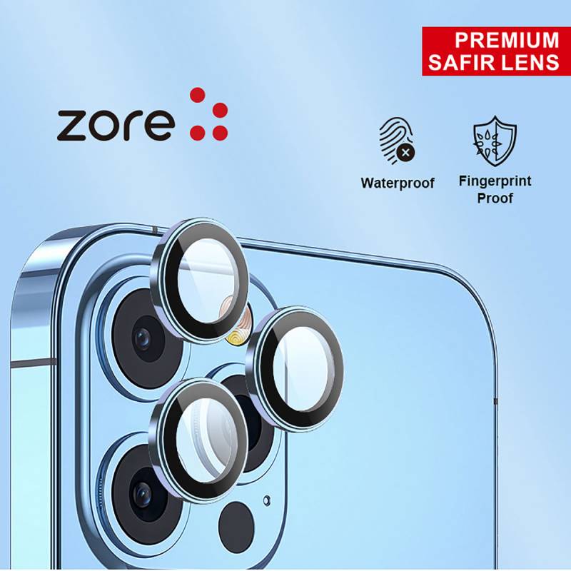 Apple iPhone 15 Pro Max Zore CL-12 Premium Safir Parmak İzi Bırakmayan Anti-Reflective Kamera Lens Koruyucu - 12