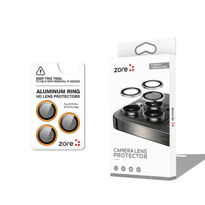Apple iPhone 15 Pro Max Zore CL-12 Premium Safir Parmak İzi Bırakmayan Anti-Reflective Kamera Lens Koruyucu - 14