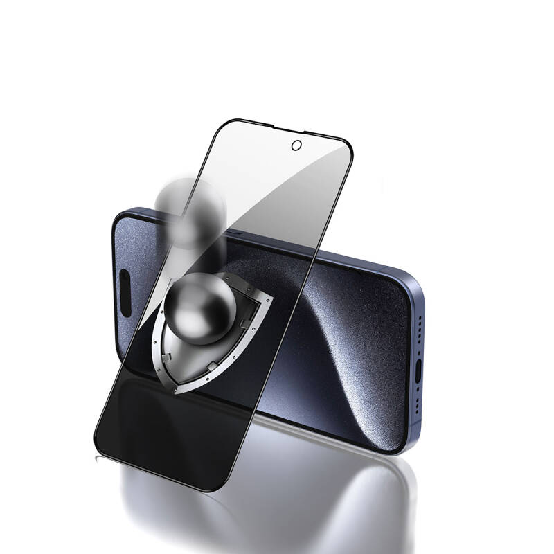 Apple iPhone 15 Pro Max Zore Rika Premium Privacy Temperli Cam Ekran Koruyucu - 1