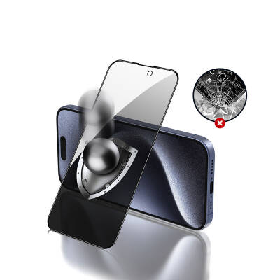 Apple iPhone 15 Pro Max Zore Rika Premium Privacy Temperli Cam Ekran Koruyucu - 4
