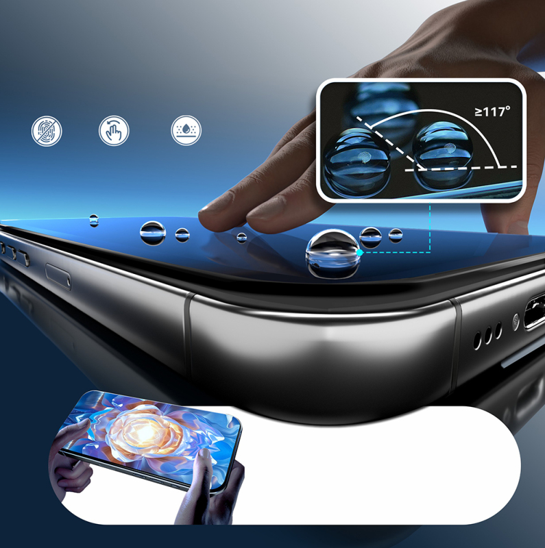 Apple iPhone 15 Pro Mohseven Safir Coating 3D Glue Privacy Hayalet Temperli Cam Ekran Koruyucu - 10