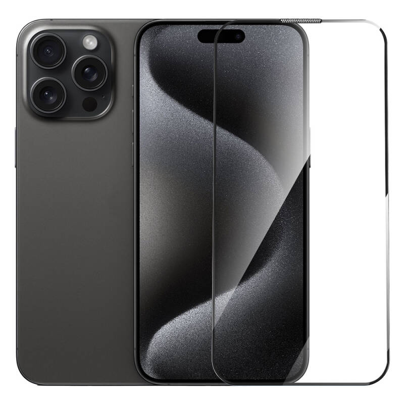 Apple iPhone 15 Pro Wiwu GT-009 Polimer Oleofobik Kaplama Şeffaf Pürüzsüz Temperli Cam Ekran Koruyucu - 3