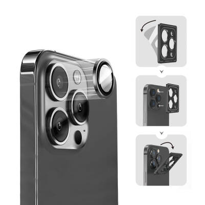 Apple iPhone 15 Pro ​​​Wiwu Lens Guard Metal Kamera Lens Koruyucu - 2