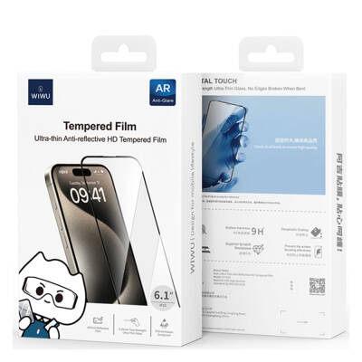 Apple iPhone 15 Wiwu GT-010 Anti-Reflective Polymer Oleophobic Coating Ultra Thin Tempered Glass Screen Protector - 4