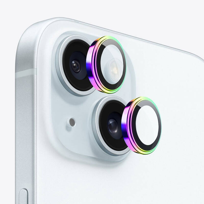 Apple iPhone 15 ​​Wiwu Lens Guard Metal Kamera Lens Koruyucu - 6