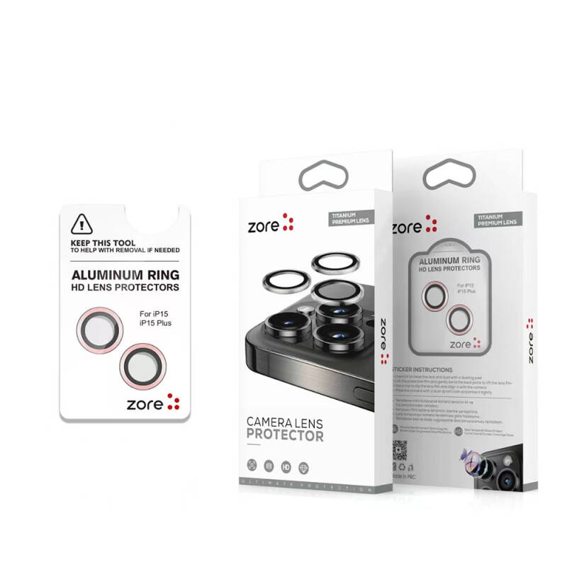 Apple iPhone 15 Zore Safir CL-15 Parmak İzi Bırakmayan Anti-Reflective Kamera Lens Koruyucu - 1