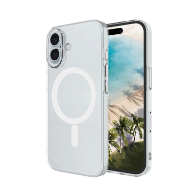 Apple iPhone 16 Camera Protected M-Safe Charging Transparent Zore London Hard PC Case - 1