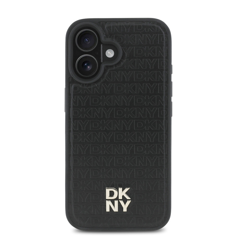 Apple iPhone 16 Case DKNY Original Licensed Magsafe Charging Feature 3D Written Repeat Pattern Cover - 6