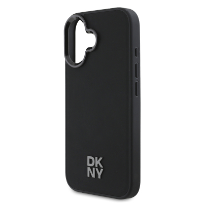 Apple iPhone 16 Case DKNY Original Licensed Magsafe Charging Feature Metal Logo PU Leather Plain Cover - 7