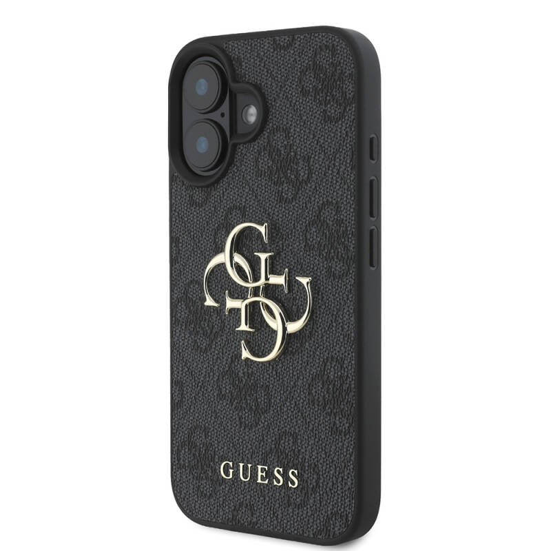 Apple iPhone 16 Case Guess Large Metal Logo Design PU Leather Cover - 2