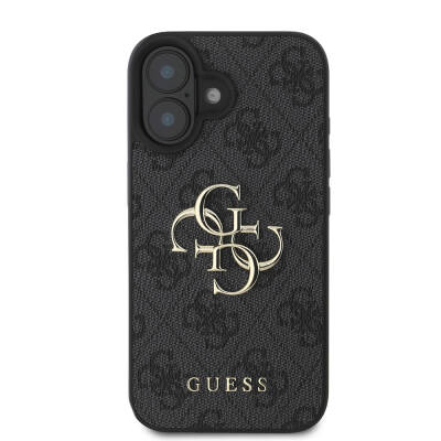 Apple iPhone 16 Case Guess Large Metal Logo Design PU Leather Cover - 3