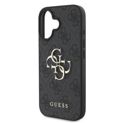 Apple iPhone 16 Case Guess Large Metal Logo Design PU Leather Cover - 6