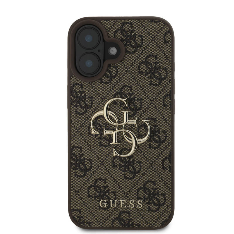 Apple iPhone 16 Case Guess Large Metal Logo Design PU Leather Cover - 9