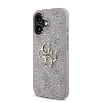 Apple iPhone 16 Case Guess Large Metal Logo Design PU Leather Cover - 3