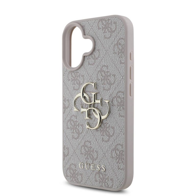 Apple iPhone 16 Case Guess Large Metal Logo Design PU Leather Cover - 7