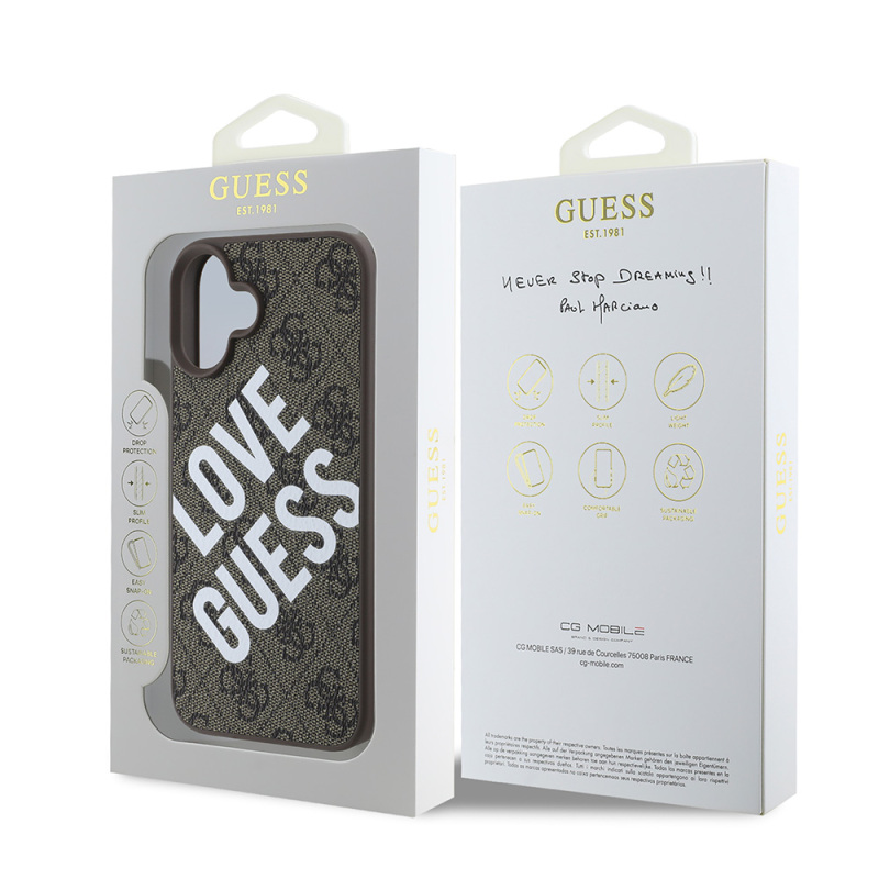 Apple iPhone 16 Case Guess Original Licensed Big Love Guess Cover - 8