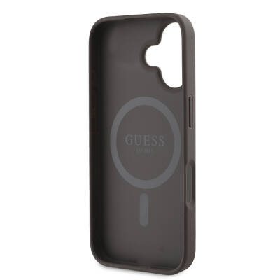 Apple iPhone 16 Case Guess Original Licensed Magsafe Charging Feature 4G Stripe Design Printed Cover - 7