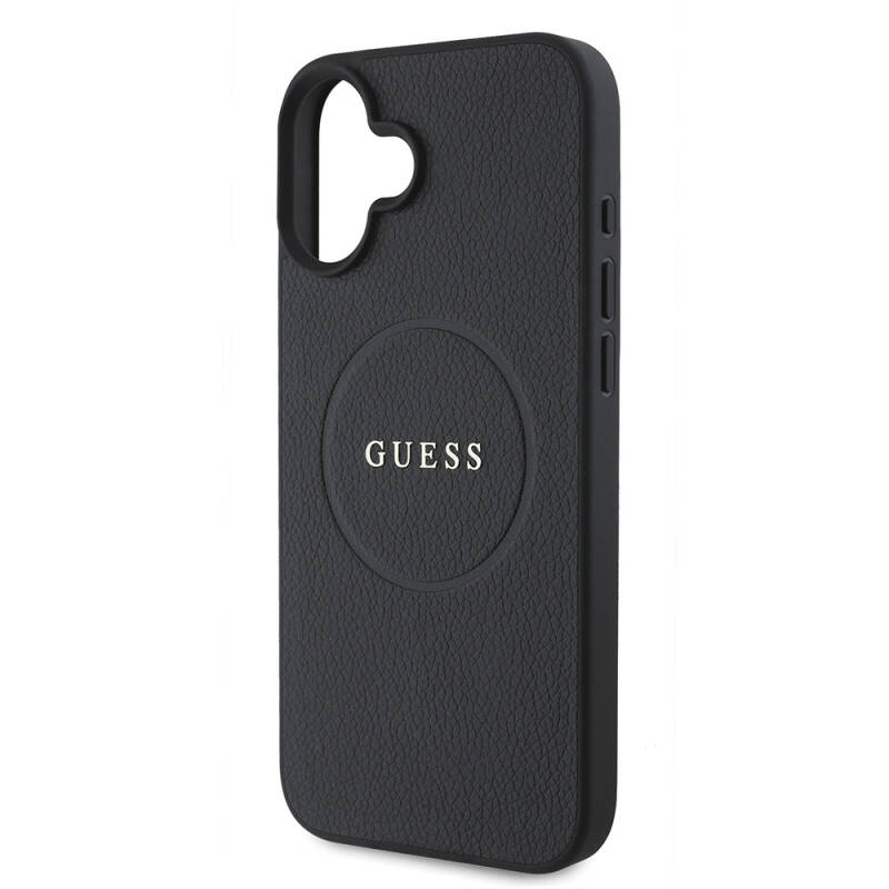 Apple iPhone 16 Case Guess Original Licensed Magsafe Charging Feature and Text Logo Grained Cover - 8