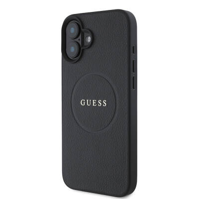 Apple iPhone 16 Case Guess Original Licensed Magsafe Charging Feature and Text Logo Grained Cover - 3