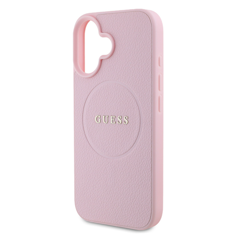 Apple iPhone 16 Case Guess Original Licensed Magsafe Charging Feature and Text Logo Grained Cover - 11