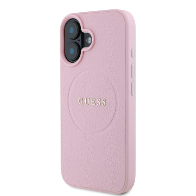 Apple iPhone 16 Case Guess Original Licensed Magsafe Charging Feature and Text Logo Grained Cover - 12