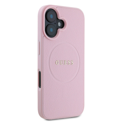 Apple iPhone 16 Case Guess Original Licensed Magsafe Charging Feature and Text Logo Grained Cover - 14