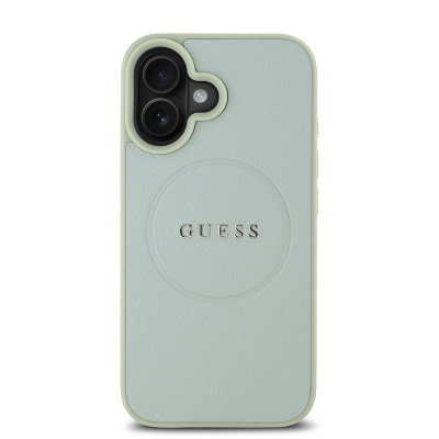 Apple iPhone 16 Case Guess Original Licensed Magsafe Charging Feature and Text Logo Grained Cover - 19