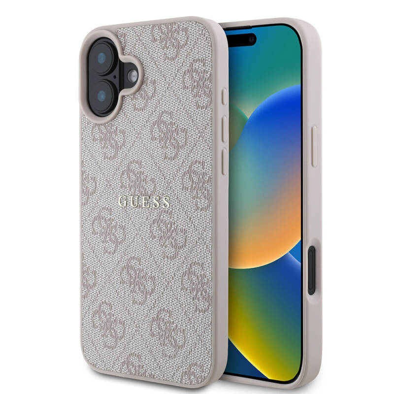 Apple iPhone 16 Case Guess Original Licensed Magsafe Charging Featured 4G Patterned Text Logo Cover - 10