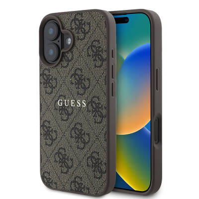 Apple iPhone 16 Case Guess Original Licensed Magsafe Charging Featured 4G Patterned Text Logo Cover - 2