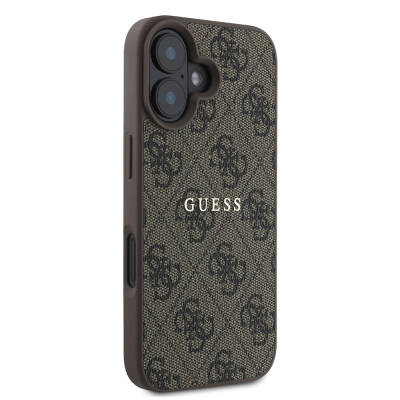 Apple iPhone 16 Case Guess Original Licensed Magsafe Charging Featured 4G Patterned Text Logo Cover - 3