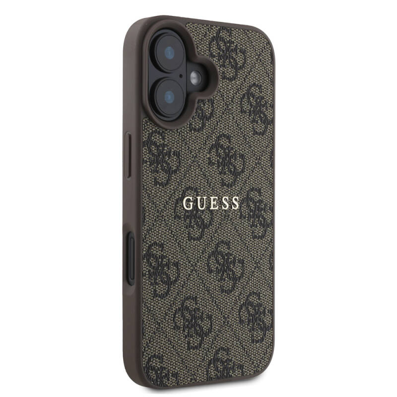 Apple iPhone 16 Case Guess Original Licensed Magsafe Charging Featured 4G Patterned Text Logo Cover - 3