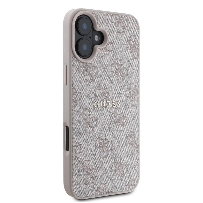 Apple iPhone 16 Case Guess Original Licensed Magsafe Charging Featured 4G Patterned Text Logo Cover - 11