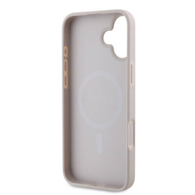 Apple iPhone 16 Case Guess Original Licensed Magsafe Charging Featured 4G Patterned Text Logo Cover - 14