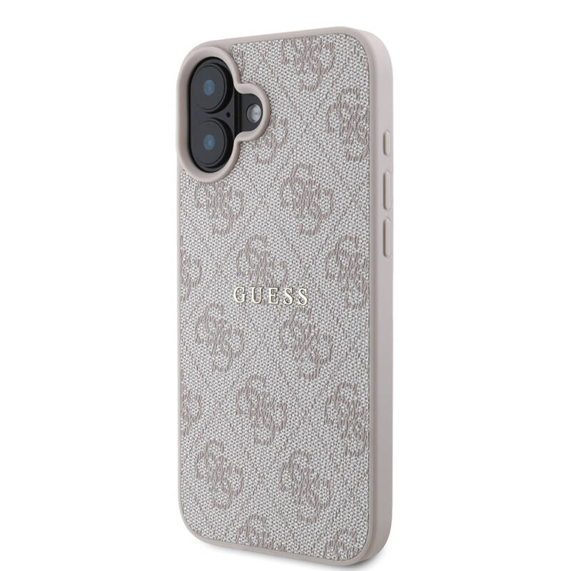 Apple iPhone 16 Case Guess Original Licensed Magsafe Charging Featured 4G Patterned Text Logo Cover - 15