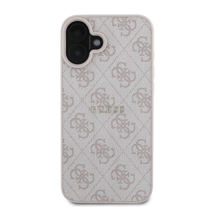 Apple iPhone 16 Case Guess Original Licensed Magsafe Charging Featured 4G Patterned Text Logo Cover - 16