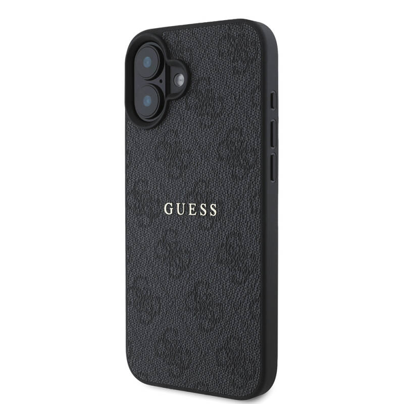 Apple iPhone 16 Case Guess Original Licensed Magsafe Charging Featured 4G Patterned Text Logo Cover - 19