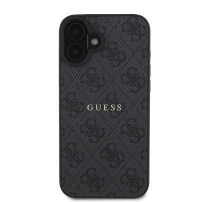 Apple iPhone 16 Case Guess Original Licensed Magsafe Charging Featured 4G Patterned Text Logo Cover - 20