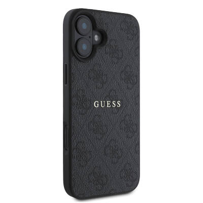 Apple iPhone 16 Case Guess Original Licensed Magsafe Charging Featured 4G Patterned Text Logo Cover - 21