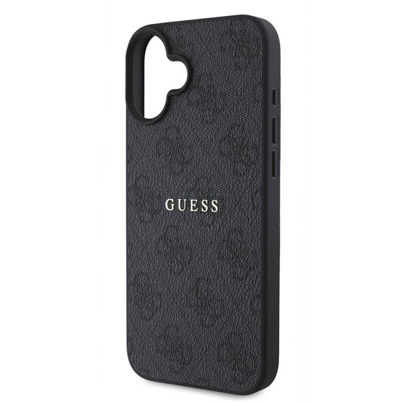 Apple iPhone 16 Case Guess Original Licensed Magsafe Charging Featured 4G Patterned Text Logo Cover - 23