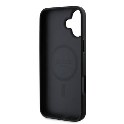 Apple iPhone 16 Case Guess Original Licensed Magsafe Charging Featured 4G Patterned Text Logo Cover - 24