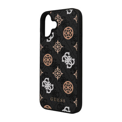 Apple iPhone 16 Case Guess Original Licensed Magsafe Charging Featured 4G Patterned Text Logo Peony Cover-34056 - 1